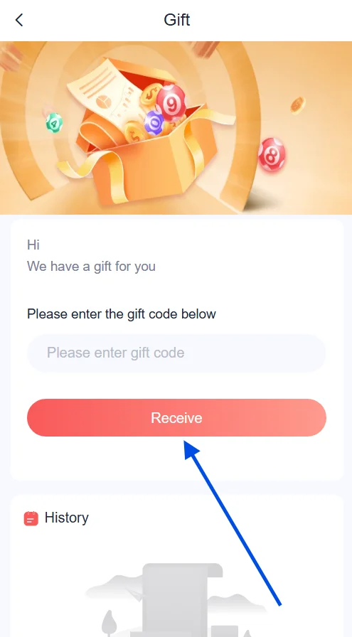 click receive button