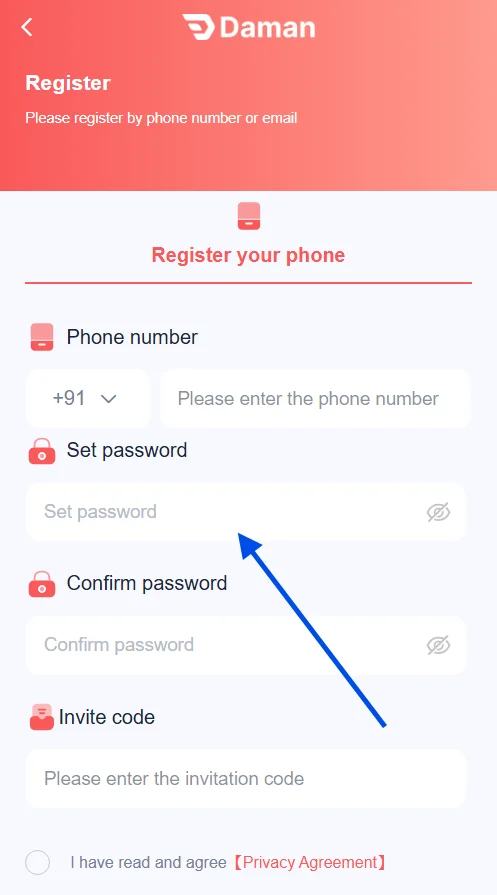 create account password